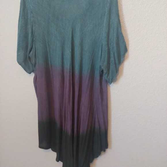 Bohemian Midi Dress Colorful Gauzy Multicolored hombre Beaded OS Plus - Picture 7 of 8